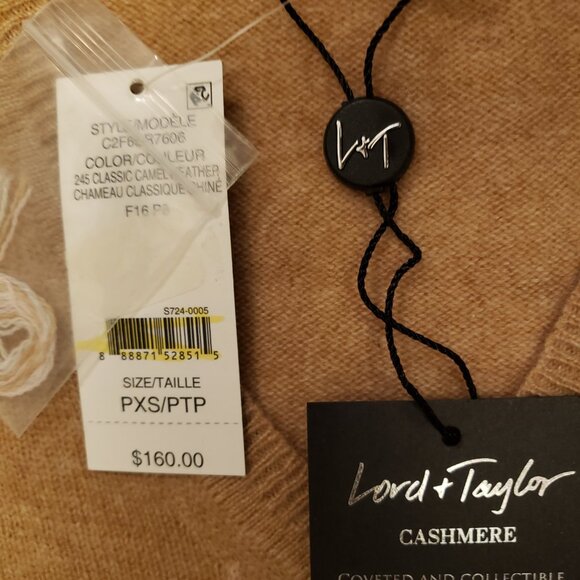 Lord & Taylor Cashmere Argyle V-Neck Long Sleeve Pullover Sweater - Picture 4 of 11